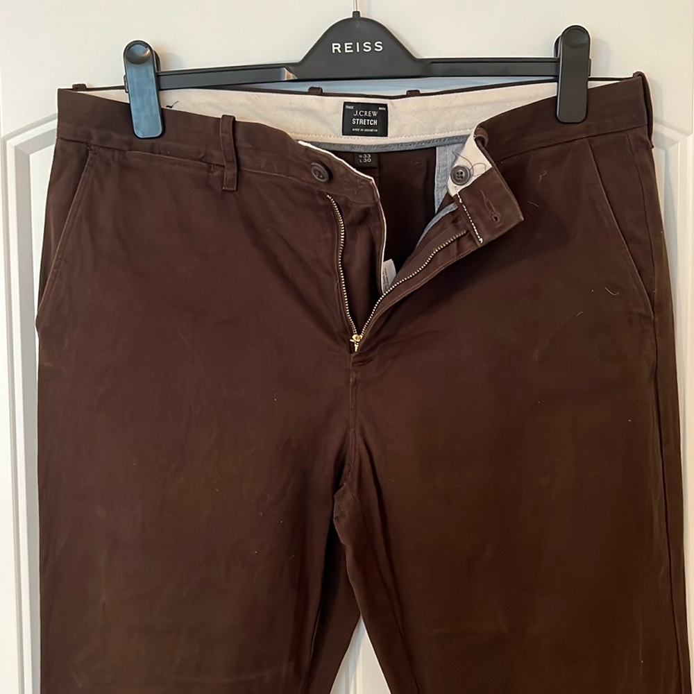 J. Crew Straight Fit Brown Chinos - Stretch
